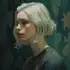 Portrait of a silver-haired character in profile